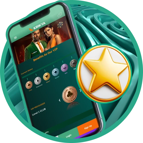 Gain entry into the Krikya online casino's elite VIP club.