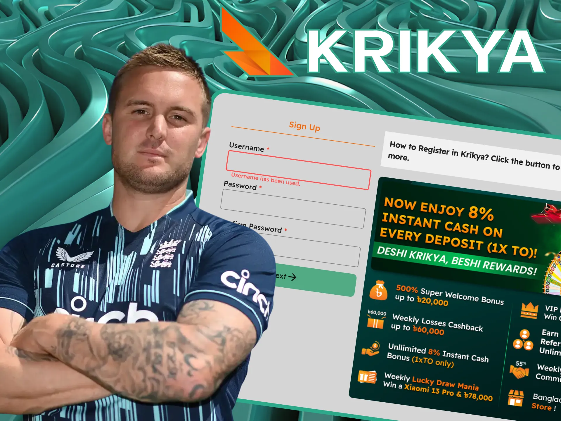 Come and join Jason Roy at Krikya Casino today.