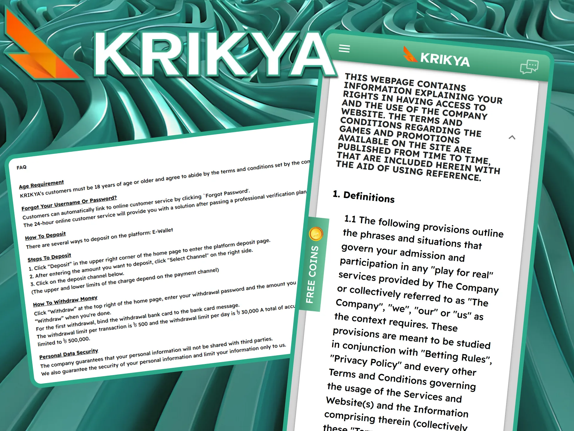 Krikya consistently updates and integrates the latest security technologies to keep your account safe.