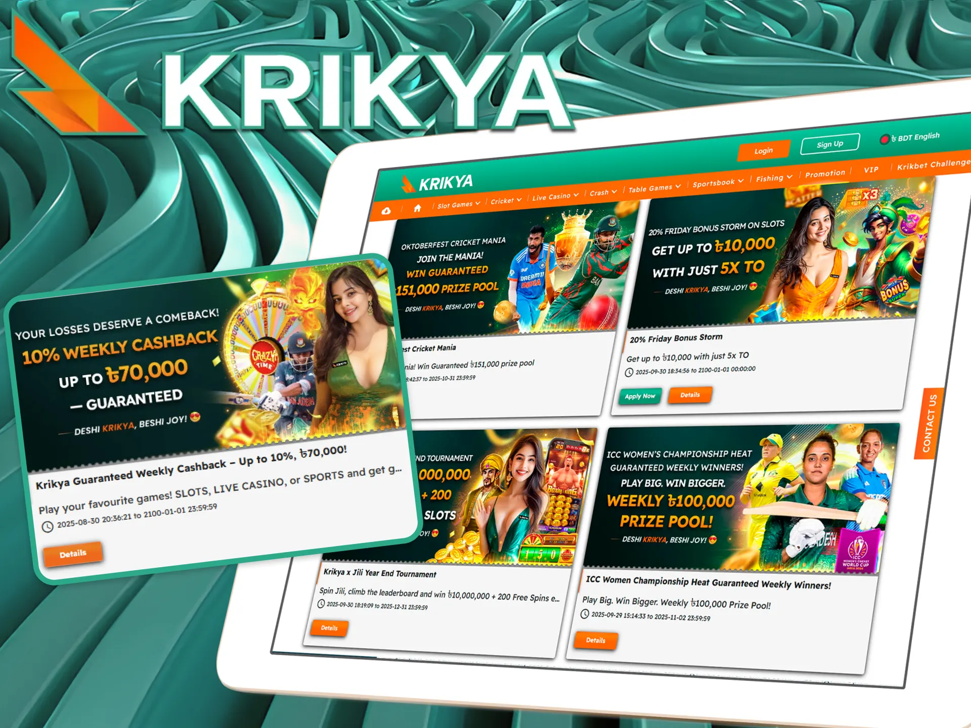Boost your gaming experience and increase your enjoyment by taking advantage of the casino bonuses available at Krikya.