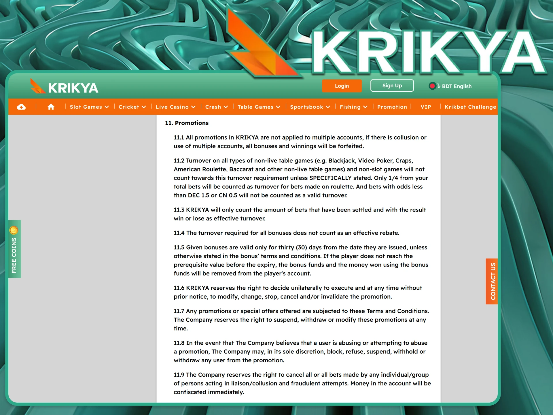 Review the full guidelines for claiming rewards at Krikya online casino.