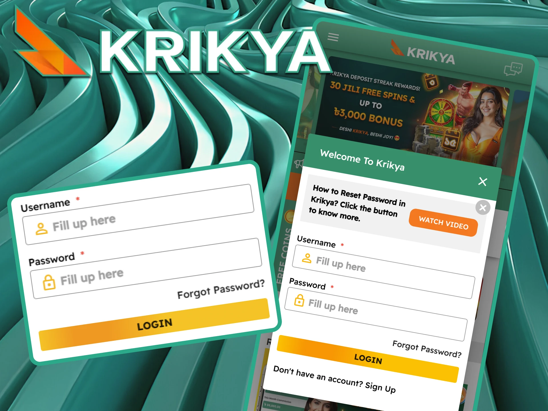 Getting into your account is simple—just provide your username and password.