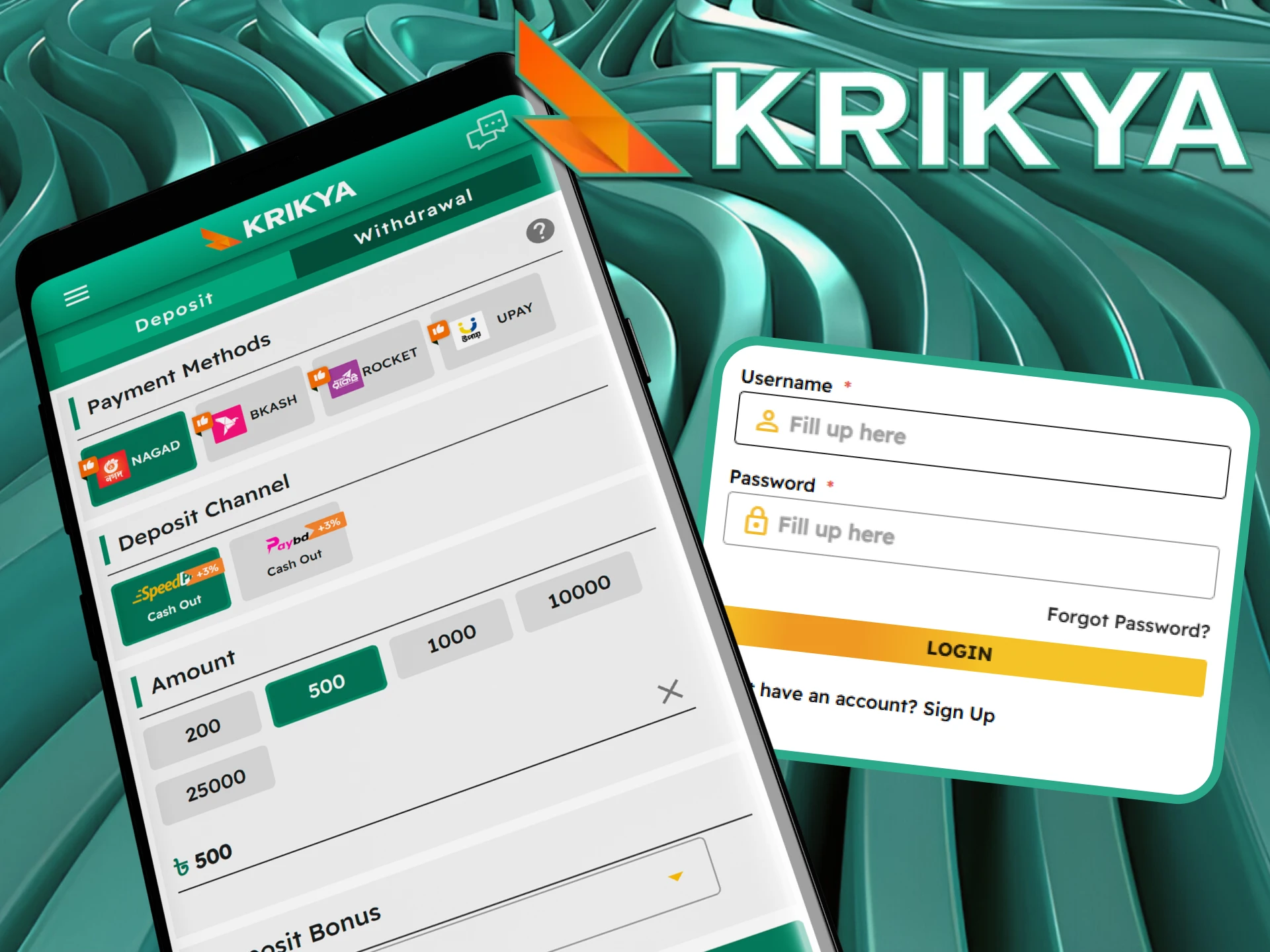 Mobile users can easily apply their Krikya online casino promo codes directly through their smartphones.