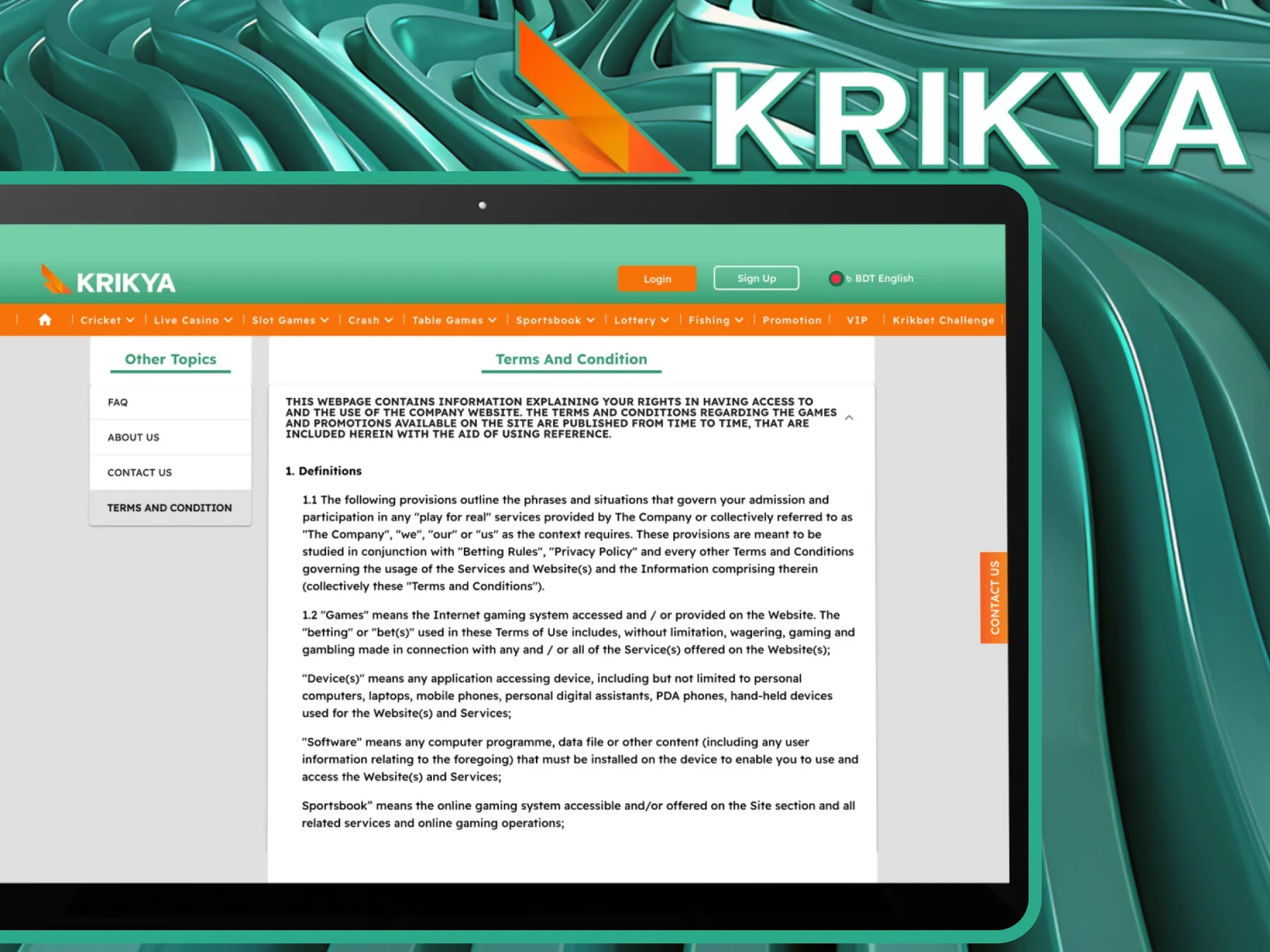 What are the terms and conditions for using a promo code at Krikya online casino?