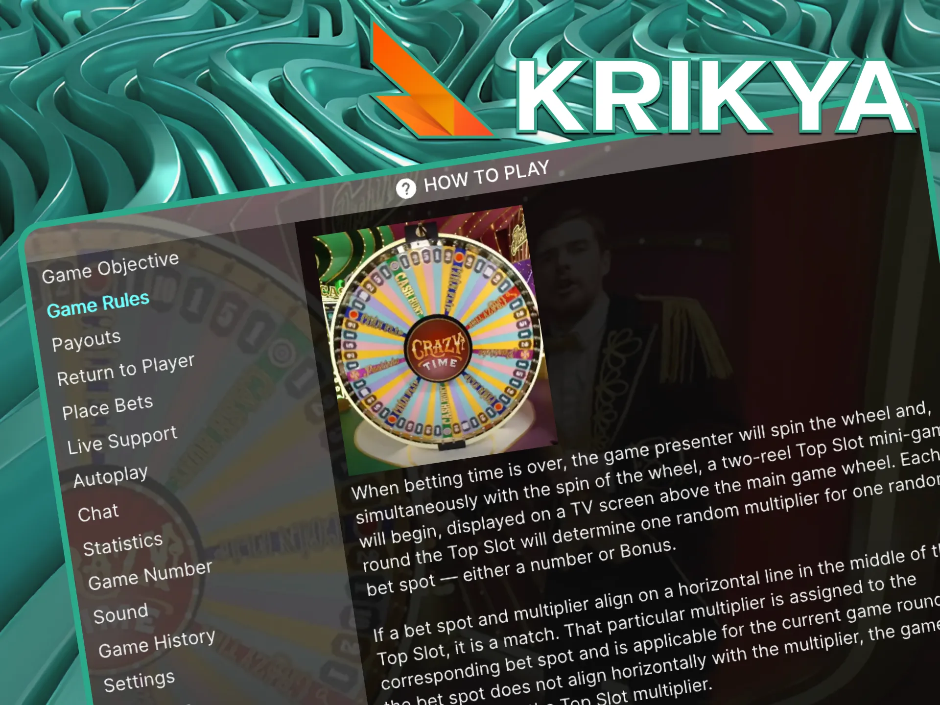 Follow our expert walkthrough on playing Crazy Time at Krikya Casino and start your journey with Bangladesh's most exciting live game show.