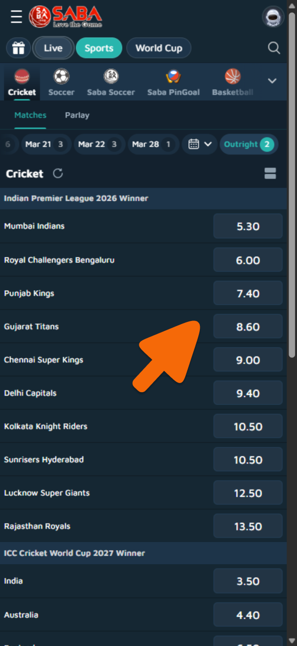 Predict the IPL 2026 champion or explore other betting markets in the Krikya sportsbook.
